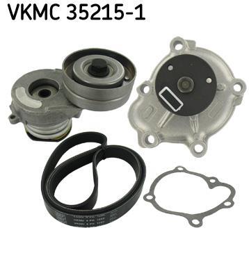 Pompe à eau+Jeu de courroie trapézoïdale à nervures (Pompe à eau et courroie accessoires) SKF VKMC 35215-1